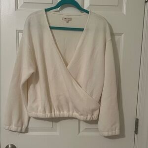 Madewell Cream V-Neck Sweater
